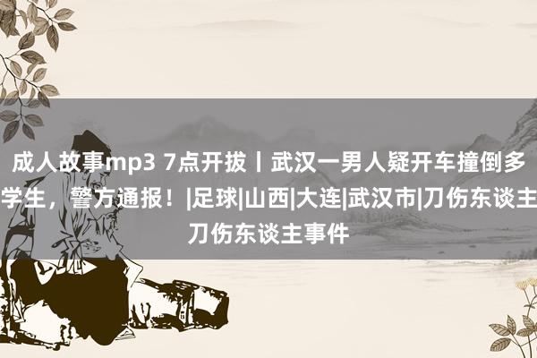 成人故事mp3 7点开拔丨武汉一男人疑开车撞倒多名小学生，警方通报！|足球|山西|大连|武汉市|刀伤东谈主事件