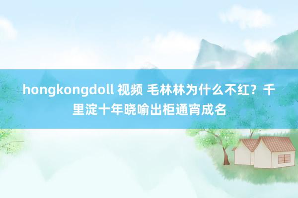 hongkongdoll 视频 毛林林为什么不红？千里淀十年晓喻出柜通宵成名