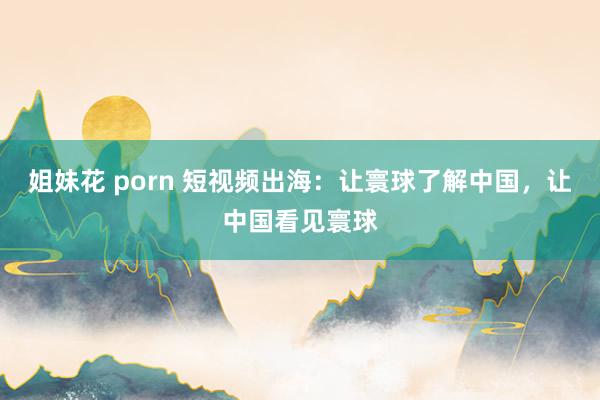 姐妹花 porn 短视频出海：让寰球了解中国，让中国看见寰球